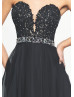Strapless Beaded Lace Chiffon Short Party Dress